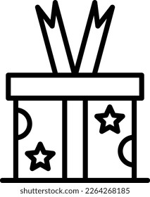 Diseño de iconos de vectores de línea de caja de regalo