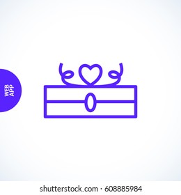 Gift box line vector icon