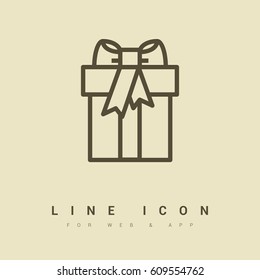 Gift box line vector icon