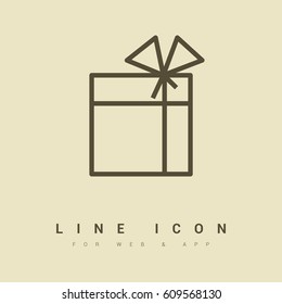 Gift box line vector icon