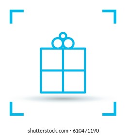 Gift box line vector icon