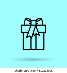 Gift box line vector icon
