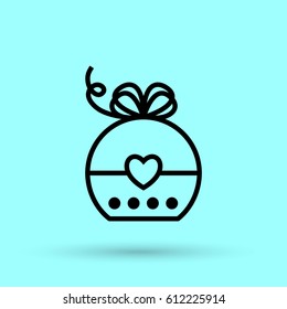 Gift box line vector icon