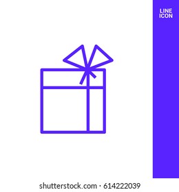 Gift box line vector icon