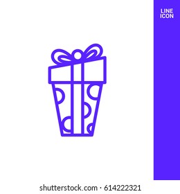 Gift box line vector icon