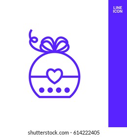 Gift box line vector icon