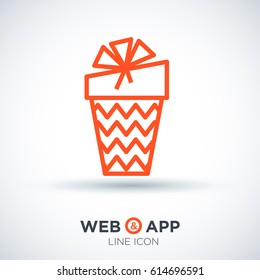 Gift box line vector icon