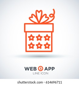 Gift box line vector icon