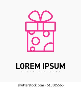 Gift box line vector icon