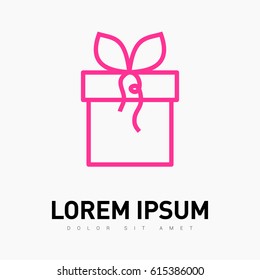 Gift box line vector icon