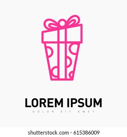 Gift box line vector icon
