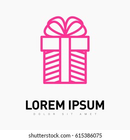 Gift box line vector icon