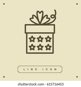 Gift box line vector icon