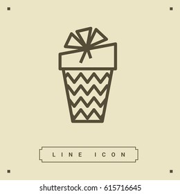 Gift box line vector icon