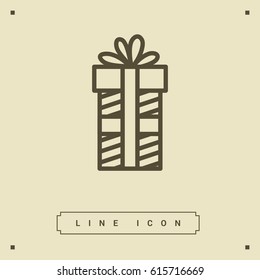 Gift box line vector icon