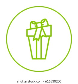 Gift box line vector icon