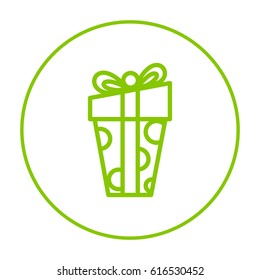 Gift box line vector icon