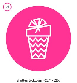 Gift box line vector icon
