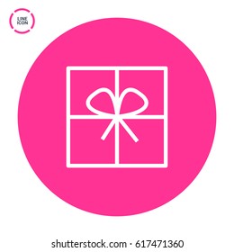Gift box line vector icon