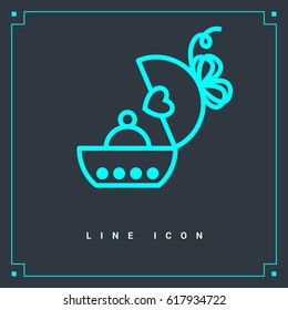 Gift box line vector icon