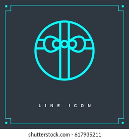Gift box line vector icon