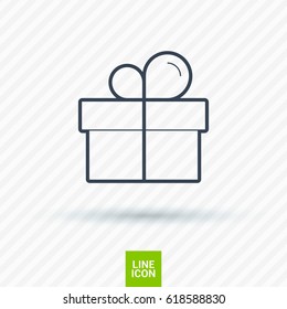 Gift box line vector icon