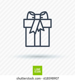 Gift box line vector icon