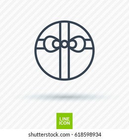 Gift box line vector icon