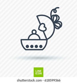 Gift box line vector icon