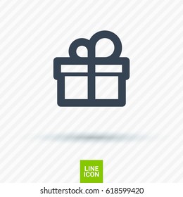 Gift box line vector icon