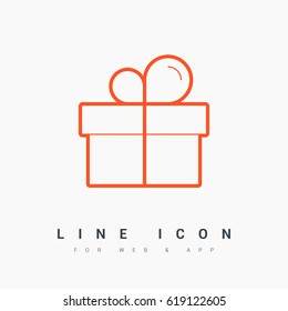 Gift box line vector icon