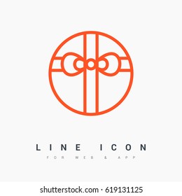 Gift box line vector icon