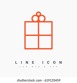 Gift box line vector icon