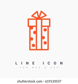 Gift box line vector icon