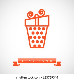 Gift box line vector icon