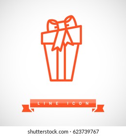 Gift box line vector icon