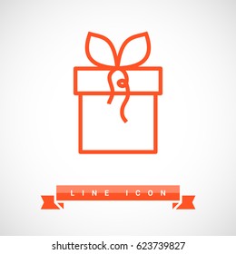 Gift box line vector icon