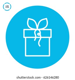 Gift box line vector icon