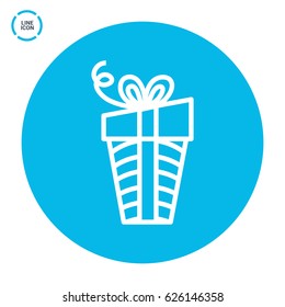 Gift box line vector icon