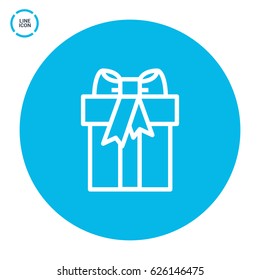 Gift box line vector icon