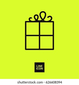 Gift box line vector icon