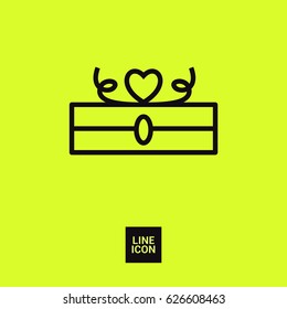 Gift box line vector icon