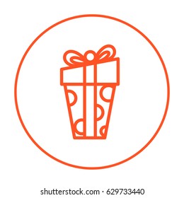 Gift box line vector icon