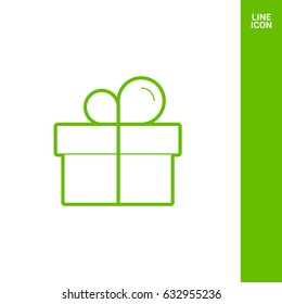 Gift box line vector icon