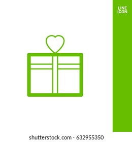 Gift box line vector icon