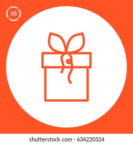Gift box line vector icon