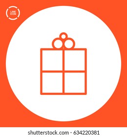 Gift box line vector icon