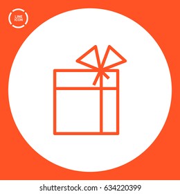Gift box line vector icon