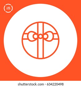 Gift box line vector icon