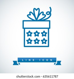 Gift box line vector icon